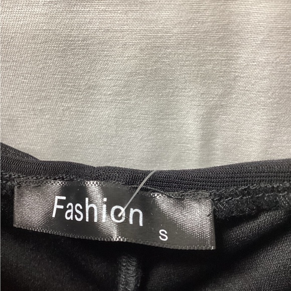 Black Stretch Ruched Dress with Mid length sleeves - Picture 3 of 4